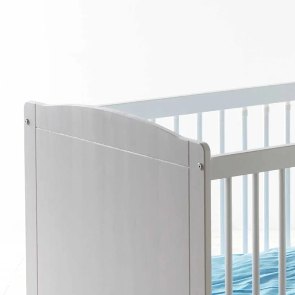 Massivholz Babybett Narcisso in Weiß