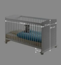 Massivholz Babybett Narcisso in Weiß