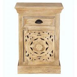 Massivholz Bad Unterschrank in Sandfarben - Runiasa