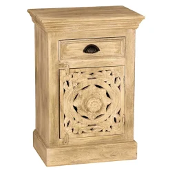 Massivholz Bad Unterschrank in Sandfarben - Runiasa