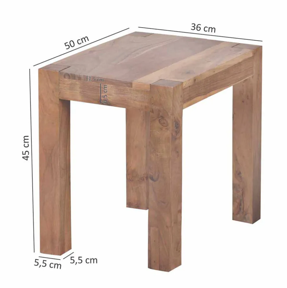 Massivholz Beistelltische Vislan im Set (dreiteilig)