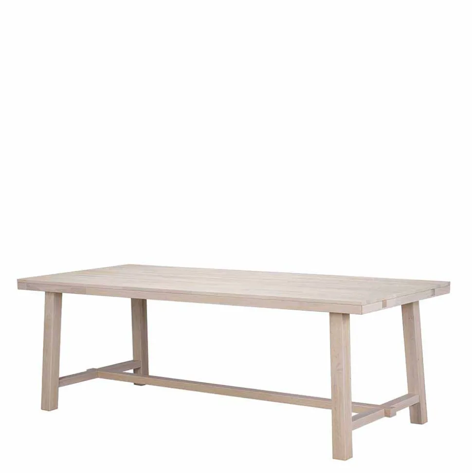 Massivholz Designer Tisch in White Wash - Dioca