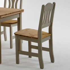 Massivholz Esszimmerstuhl Seramya in Grau (2er Set)