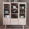 Massivholz Highboard Dioca aus Eiche White Wash