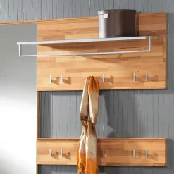 Massivholz Hängegarderobe Coestra aus Kernbuche (zweiteilig)