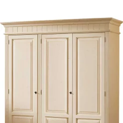 Massivholz Kleiderschrank Jaif in Creme Vintage