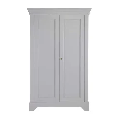 Massivholz Kleiderschrank Saliara in Grau