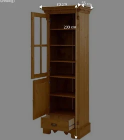 Massivholz Landhausvitrine gebeizt & geölt - Fausanda