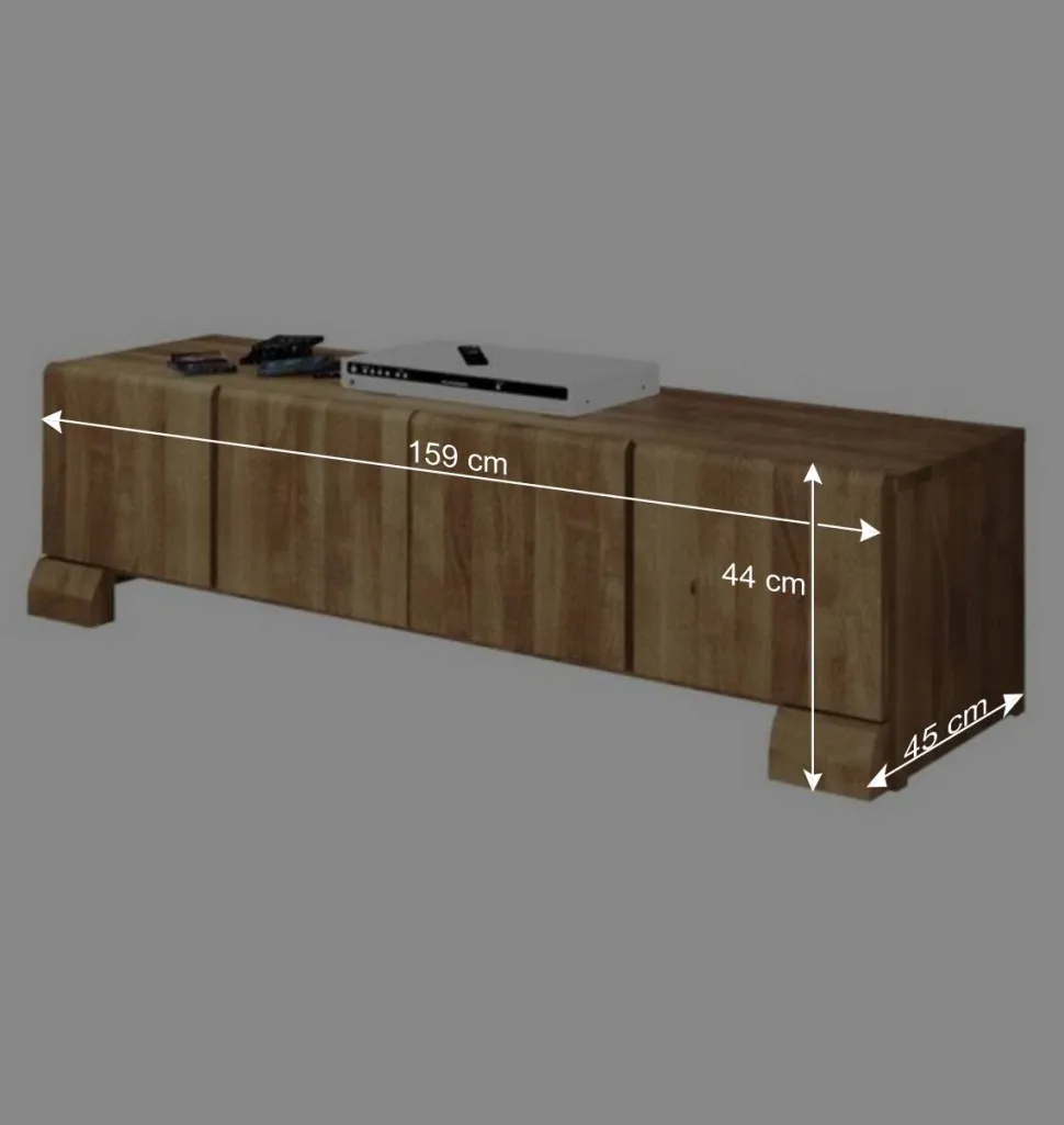 Massivholz Lowboard Vaskov aus Wildeiche geölt