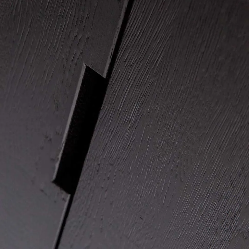 Massivholz Schrank in Schwarz - Almery