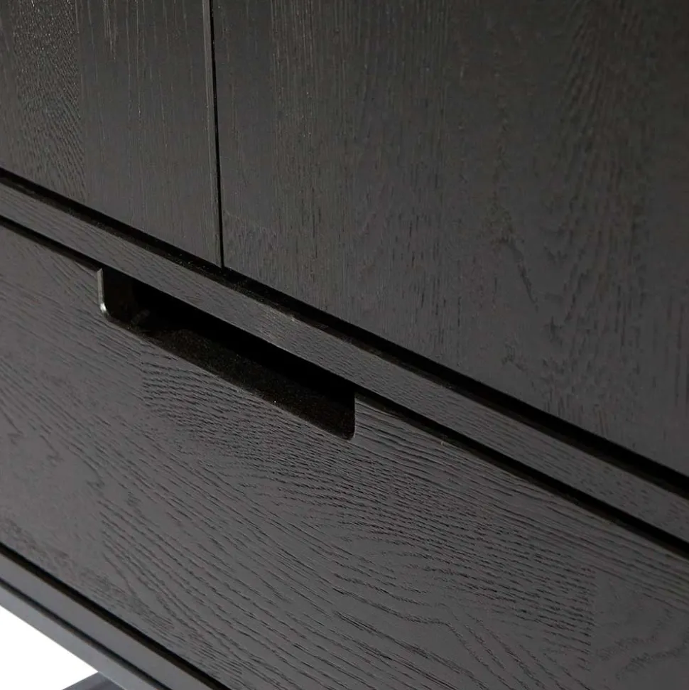 Massivholz Schrank in Schwarz - Almery