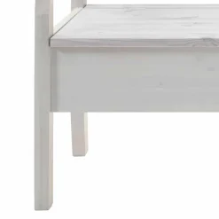 Massivholz Sitzbank Onesti aus Kiefer Weiß