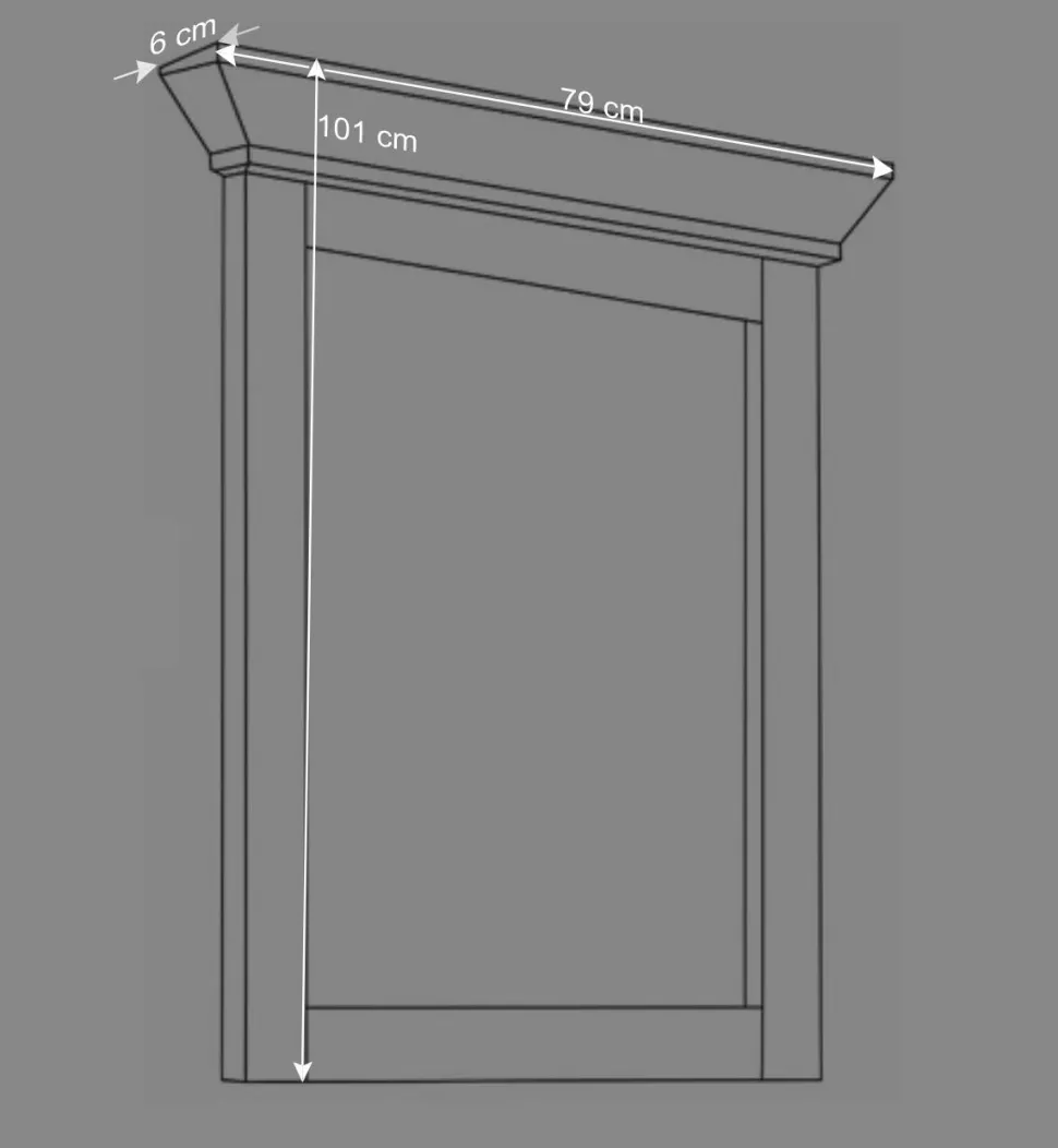 Massivholz Spiegel Satumare in Weiß