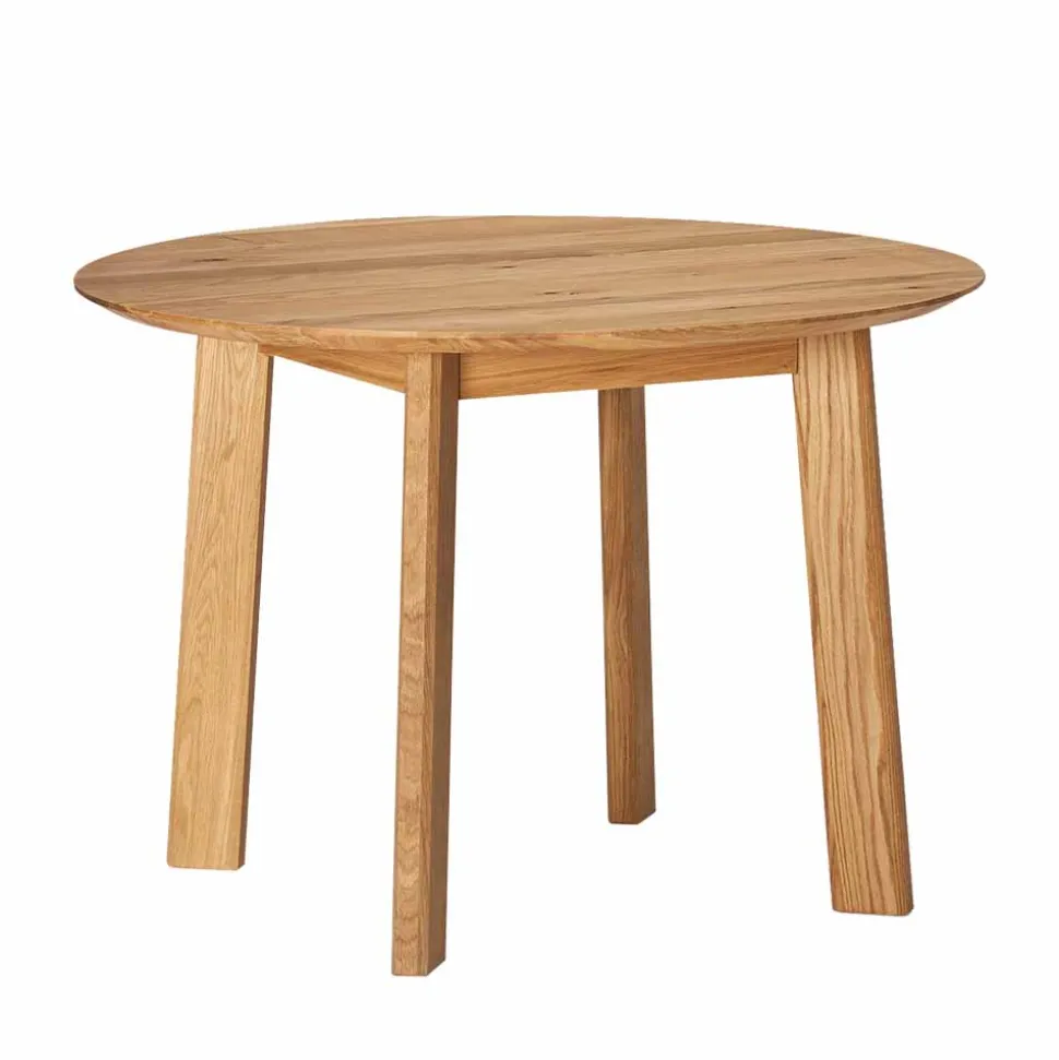 Massivholz Tischgruppe Finiossa mit Tisch rund 110cm (fünfteilig)