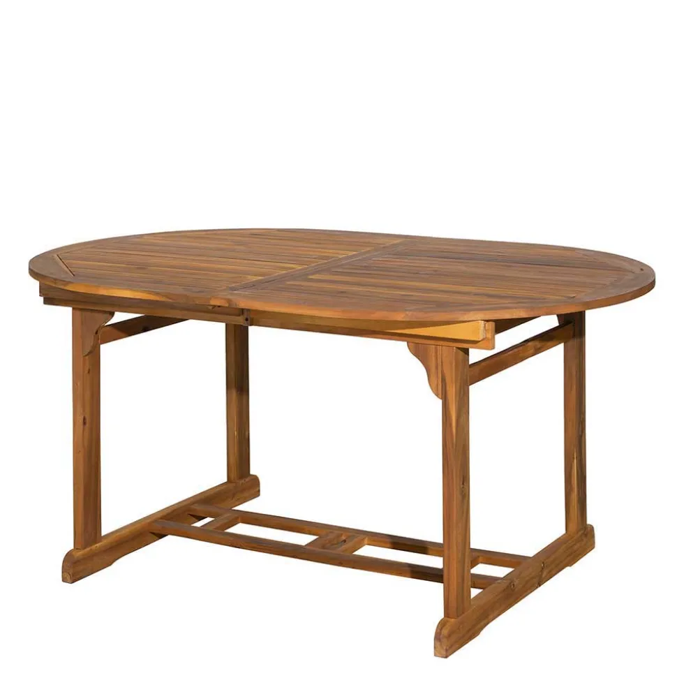 Massivholz Tischgruppe oval - Eliva (vierteilig)