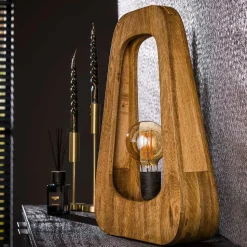 Massivholz Tischlampe aus Mangobaum - Cuysana