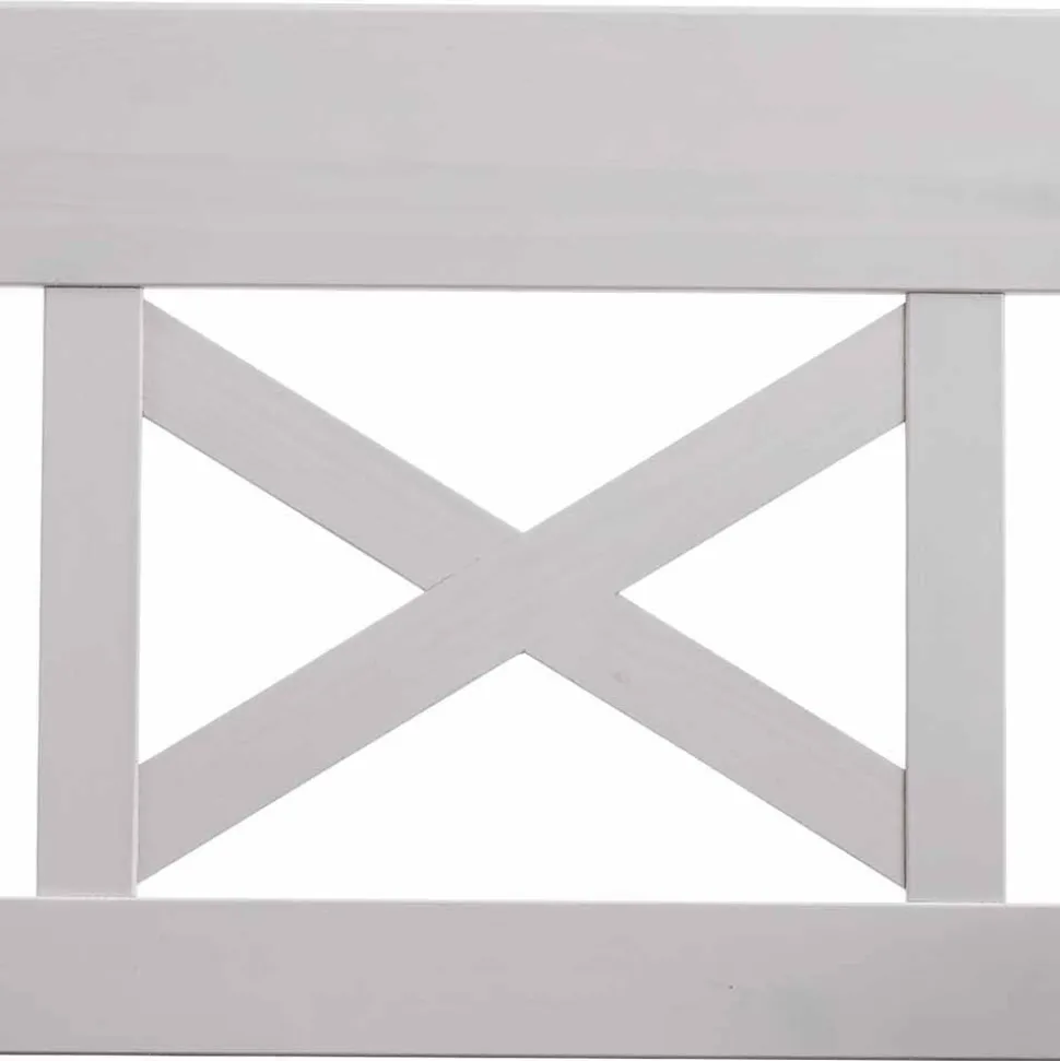 Massivholz Truhenbank Lugon aus Kiefer Weiß Braun