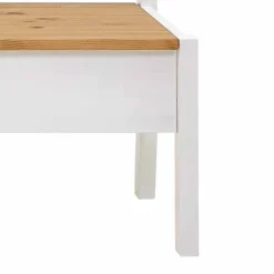 Massivholz Truhenbank Molzau in Weiß