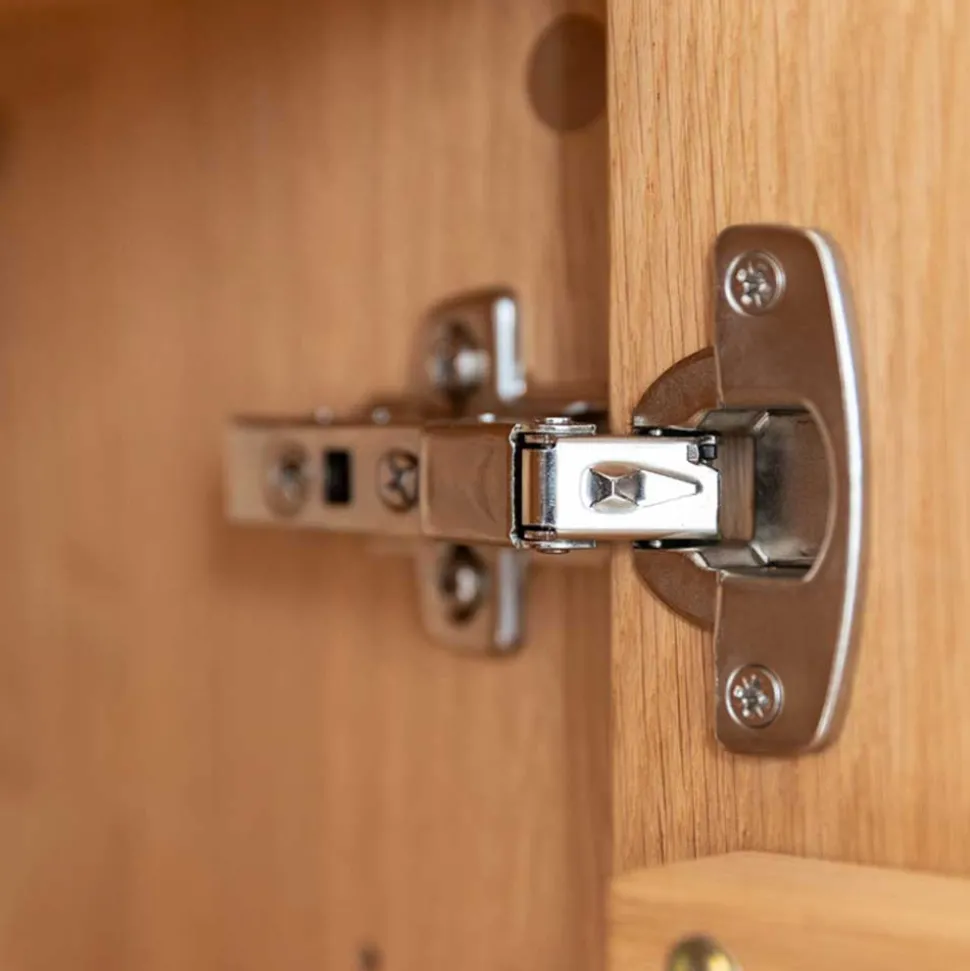 Massivholz Vitrine in Eiche mit Schwarz - Eribella