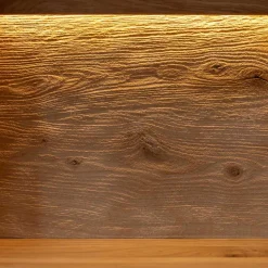 Massivholz Vitrine in Eiche mit Schwarz - Eribella