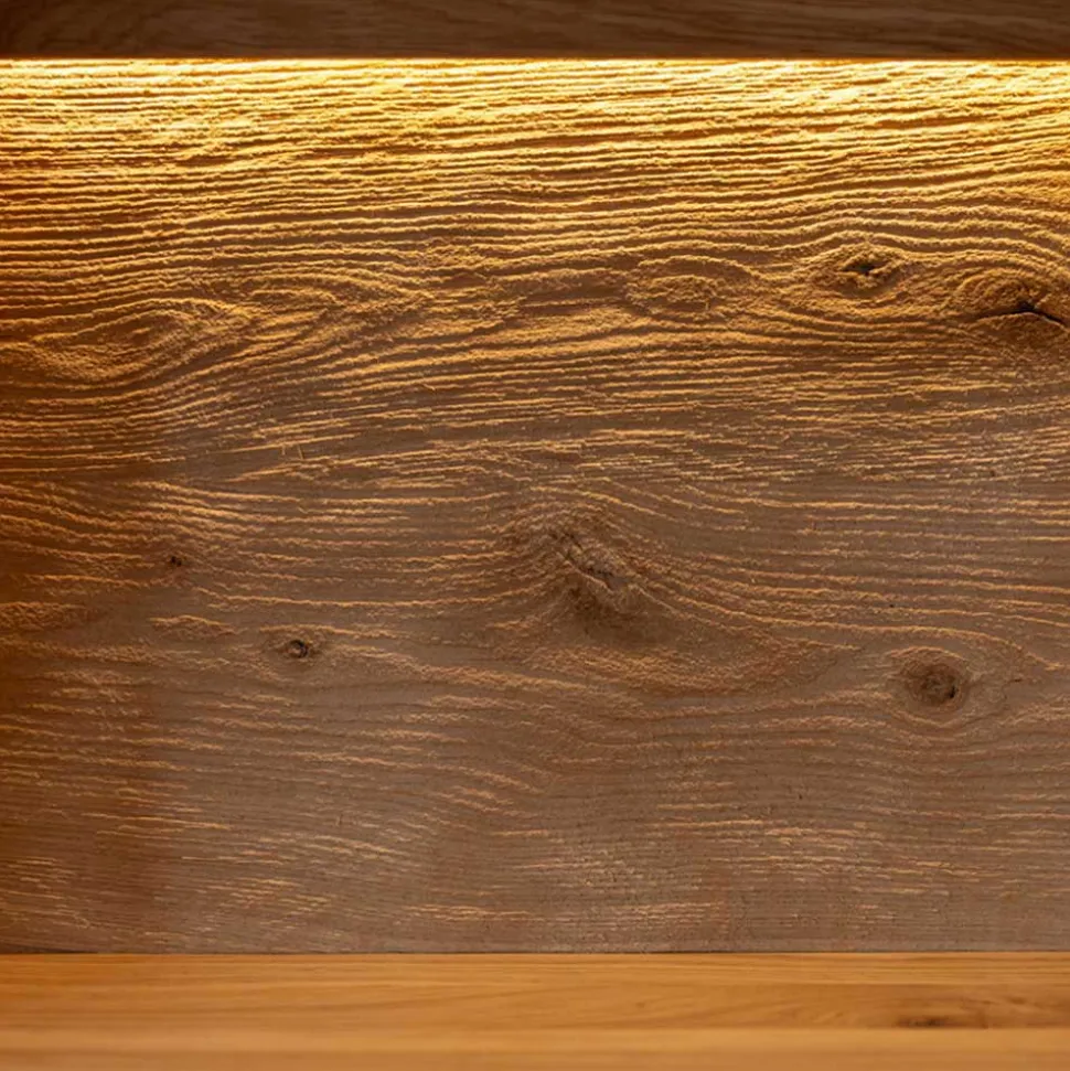 Massivholz Vitrine in Eiche mit Schwarz - Eribella