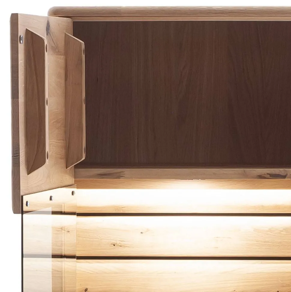 Massivholz Vitrine mit LED Beleuchtung - Azzurian