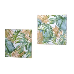 Massivholz Wandbild Set Jaypur mit Dschungel Motiv (2er Set)