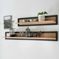 Massivholz Wandboard in Natur & Schwarz - Embleys