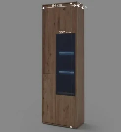 Massivholz Wohnwand Möbel Set - Assela (dreiteilig)