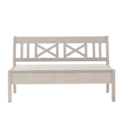 Massivholzbank Onesti in Weiß Kiefer