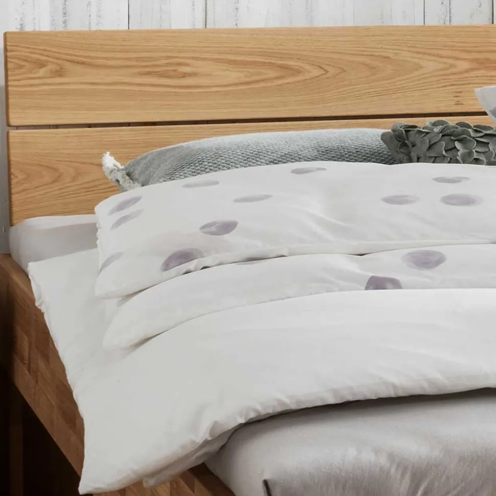 Massivholzbett & 2 Nachtkommoden - Esvilda (dreiteilig)