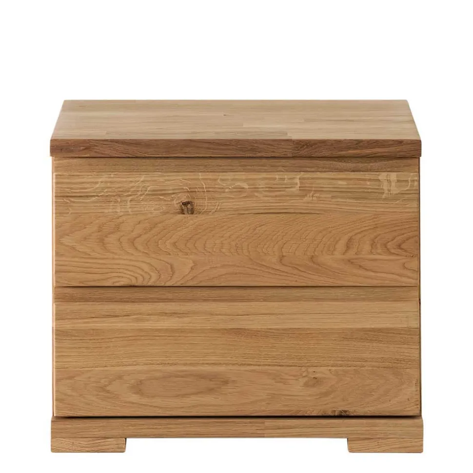 Massivholzbett & 2 Nachtkommoden - Esvilda (dreiteilig)