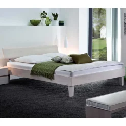 Massivholzbett Edward in Weiß