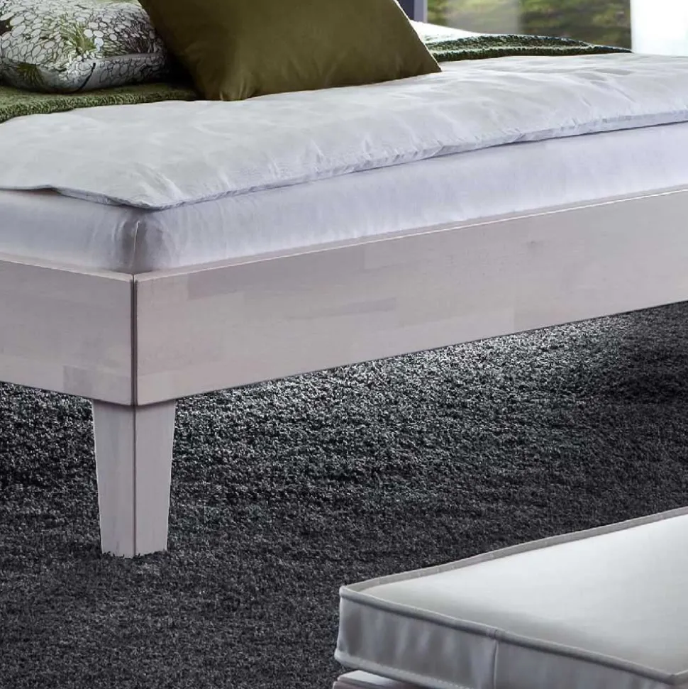 Massivholzbett Edward in Weiß