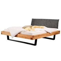 Massivholzbett mit Kissenoptik Kopfteil - Kalastania