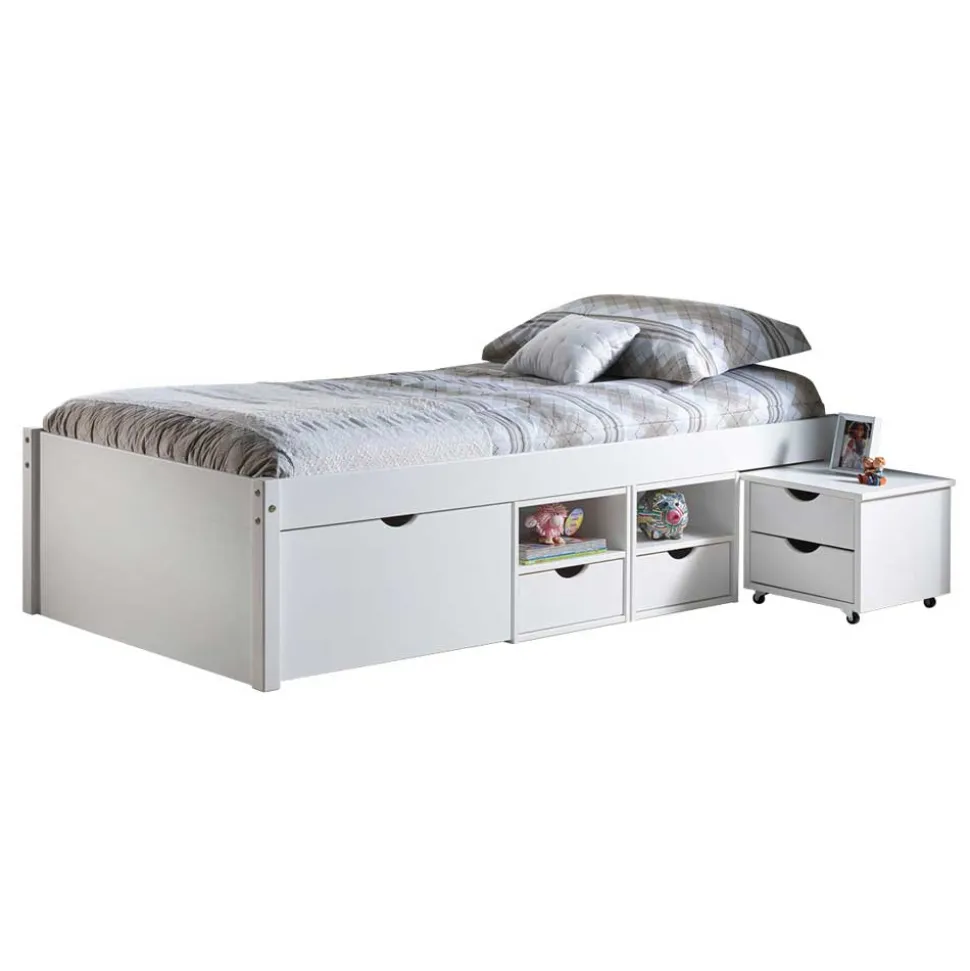 Massivholzbett Pradisio mit Stauraum