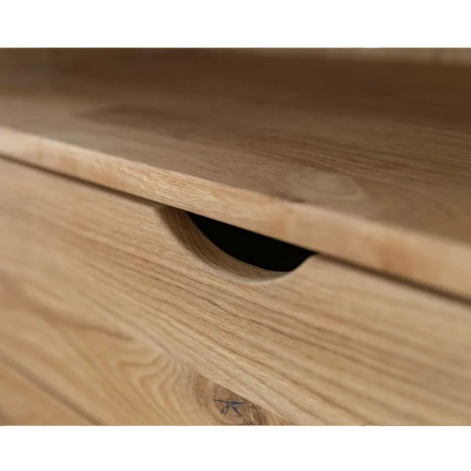 Massivholz-Kommode mit Fach und drei Schubladen - Fabijola