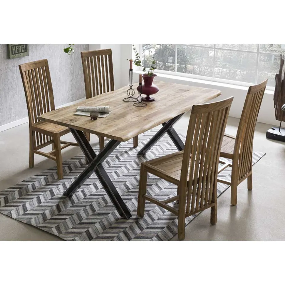 Massivholzstuhl Mangato mit hoher Lehne