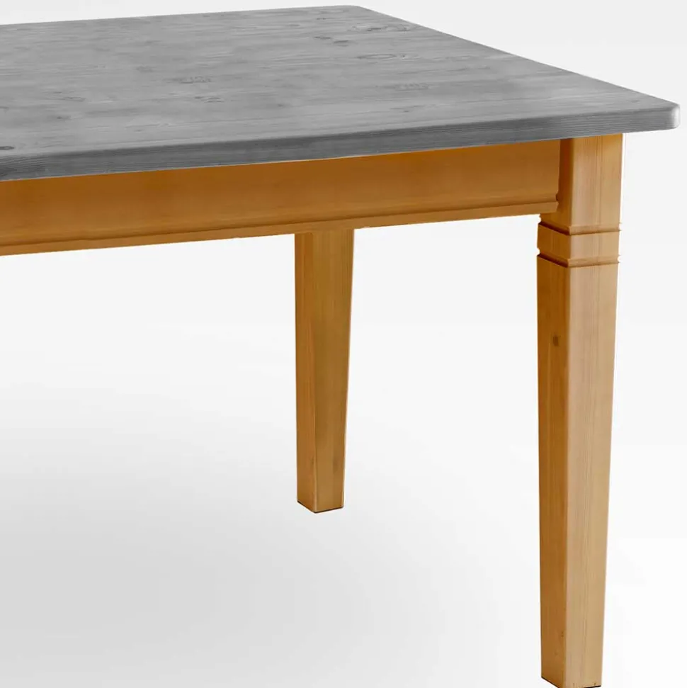 Massivholztisch in Grau & Kiefer Lauge - Eshelas