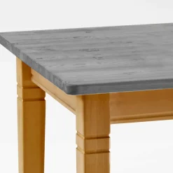 Massivholztisch in Grau & Kiefer Lauge - Eshelas