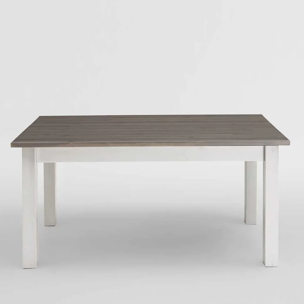 Massivholztisch Ovidos aus Kiefer Grau Weiß