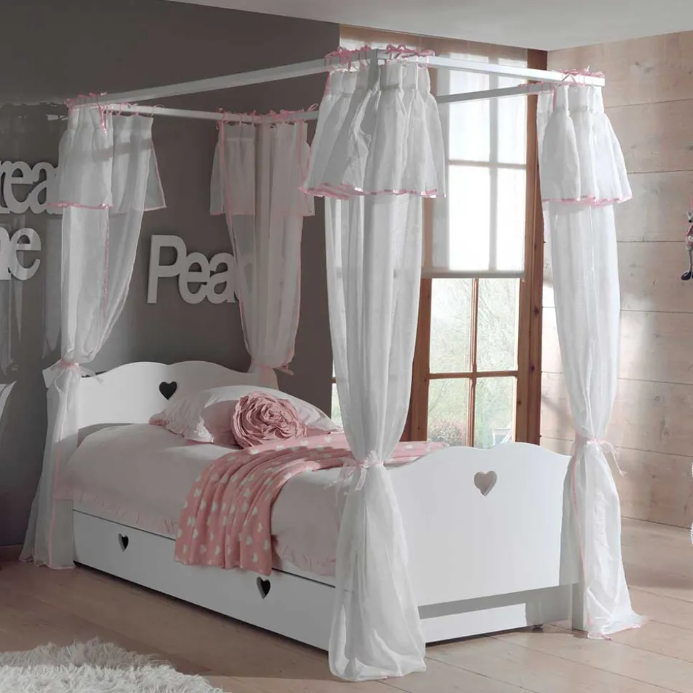 Mädchen Kinderbett Grandory mit Himmel