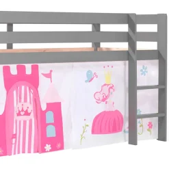 Mädchenhochbett mit Vorhang Prinzessin und Schloss - Casa