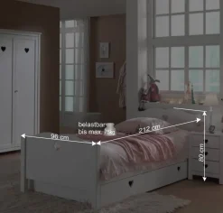 Mädchenzimmer Möbel Set Grandory in Weiß (vierteilig)