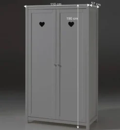 Mädchenzimmer Möbel Set Grandory in Weiß (vierteilig)