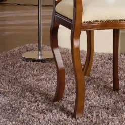 Medaillonstuhl in Creme & Nussbaum Natale aus Massivholz