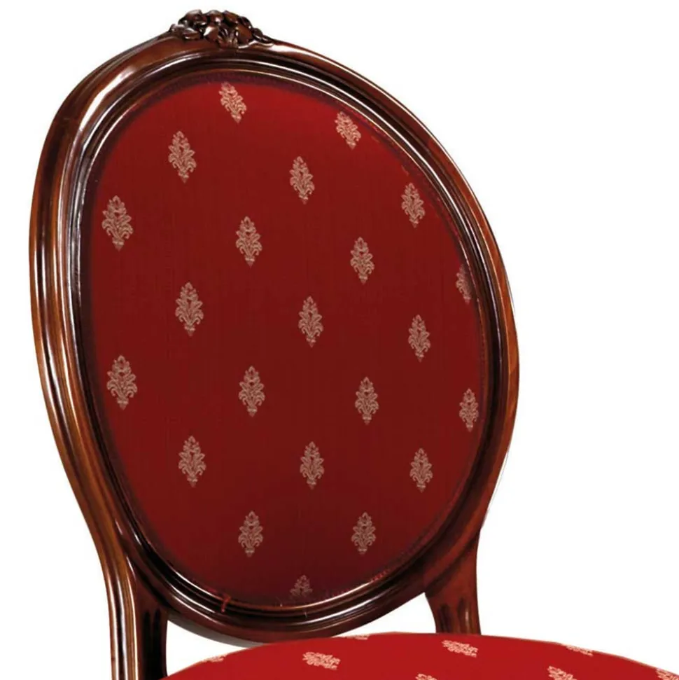 Medaillonstuhl in Rot mit Ornament-Muster - Lactatas