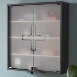 Medizinschrank mit Doppeltür aus Glas - Lucilla