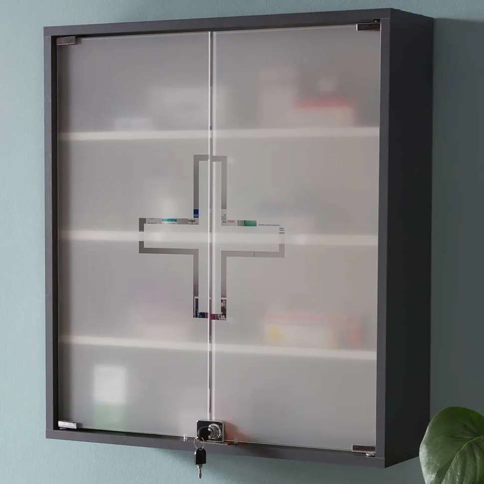 Medizinschrank mit Doppeltür aus Glas - Lucilla