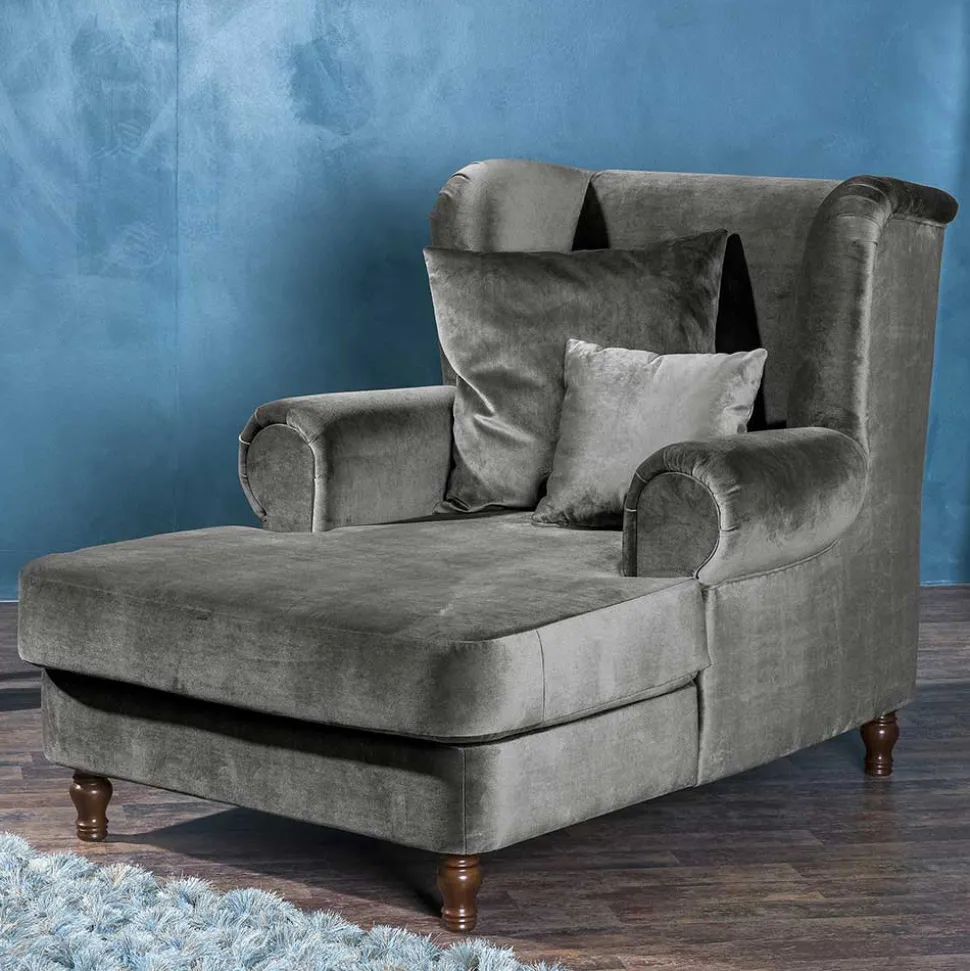 Mega Wohnzimmersessel in Grau Samtvelours - Jusic